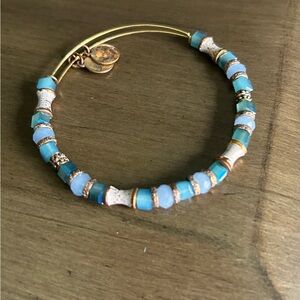 Alex and Ani Blues and Turquoise Beaded Bracelet